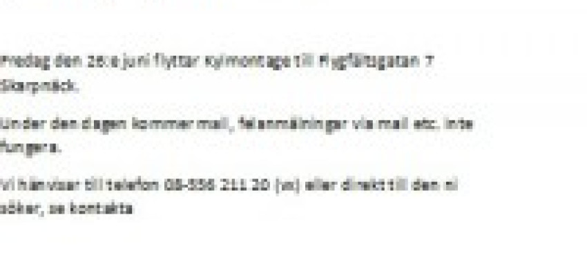 Kylmontage flyttar